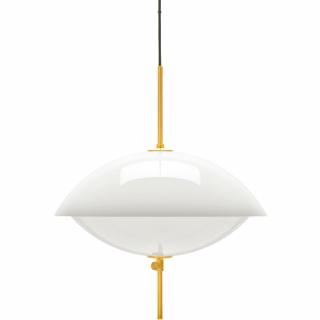 Závesná lampa CLAM 44 cm, biela/mosadz, Fritz Hansen