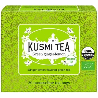 Zázvorový citrónovo zelený čaj, 20 vrecúšok čaju, Kusmi Tea