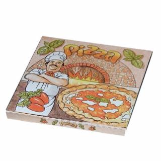 Krabica na pizzu z vlnitej lepenky 40 x 40 x 4 cm [100 ks] (Obal  na  pizzu)