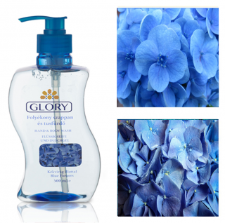 GLORY tekuté mydlo a sprchový gél s vôňou modrých kvetov 500 ml