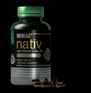 HUMAC® Nativ Vegetariánske kapsule s Vitamínom C+Se+Zn 120 ks