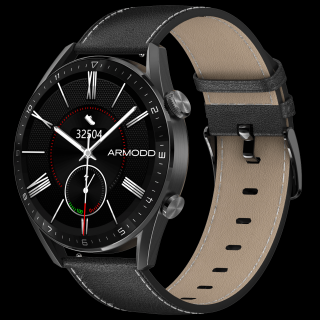 ARMODD Silentwatch 5 Pro čierne s čiernym koženým remienkom + silikónový remienok