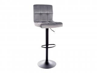 Barová stolička C105 VELVET - sivá