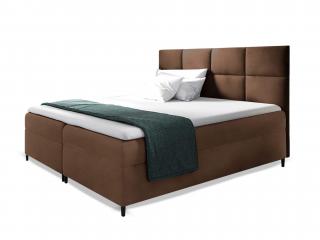 Čalúnená boxspring manželská posteľ Leila s matracom - hnedá Rozmer: 160x200