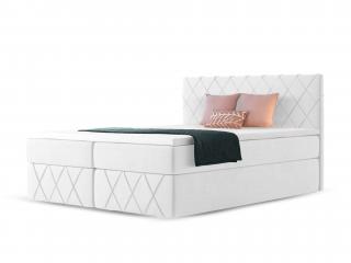 Čalúnená boxspring posteľ Paros Lux s vrchným matracom - biela Paros Rozmer: 140x200