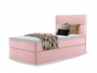 Čalúnená boxspringová jednolôžková posteľ Mini 1 90x200 - ružová Prevedenie: Ľavá