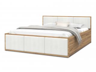 Čalúnená jednolôžková posteľ s úložným priestorom Dolly - dub craft/biela 120
