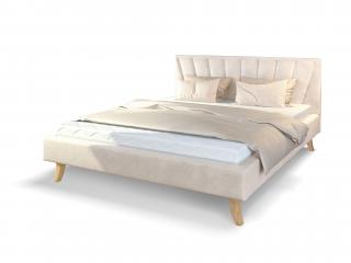 Čalúnená manželská posteľ Heaven - krémová - výpredaj Rozmer: 180x200