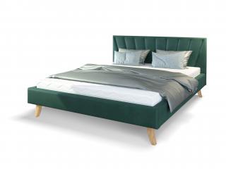 Čalúnená manželská posteľ Heaven - zelená - výpredaj Rozmer: 140x200