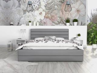 Čalúnená manželská posteľ s úložným priestorom Milada - sivá Rozmer: 160x200