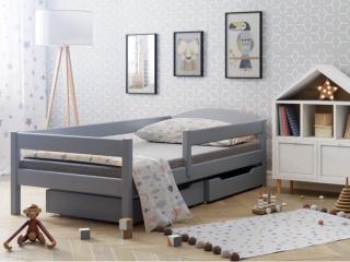 Detská posteľ Lipa s úložným boxom - sivá max. 150 kg Rozmer: 180x80