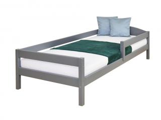 Detská posteľ Lipa so zábranou - sivá max. 150 kg Rozmer: 200x90