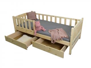 Detská posteľ so zábranou Oľga 2 - prírodná Rozmer: 180x80