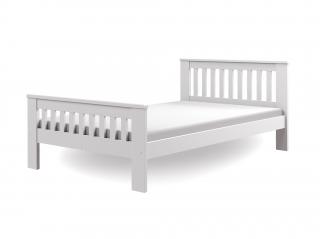 Drevená jednolôžková posteľ 120x200 s roštom Laura - biela