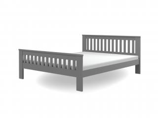 Drevená manželská posteľ s roštom Laura - sivá Rozmer: 160x200