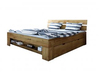 Dubová manželská posteľ s úložným priestorom Stela Rozmer: 140x200