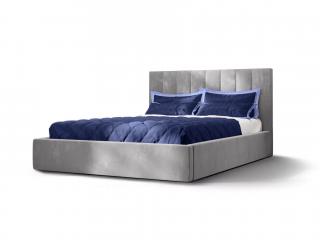 Manželská posteľ s vysokým čelom DENVER - sivá Rozmer: 160x200
