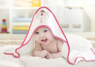 Osuška pre bábätko s kapucňou Motív: Princezná
