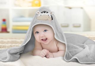 Osuška pre bábätko s kapucňou Motív: Zebra