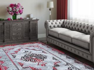 Sivo-červený orientálny koberec Nawar Rozmer: 160x220 cm