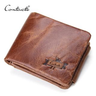 Contacts Trifold pánska kožená peňaženka (Pánska hnedá kožená peňaženka)