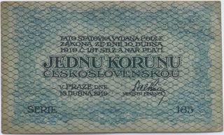 1 Kč 1919 s.185