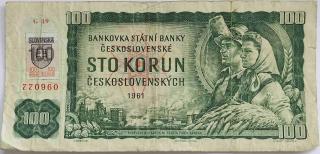 100 Kčs 1961 G49 SR kolok