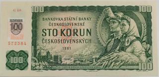 100 Kčs 1961 G80 SR kolok