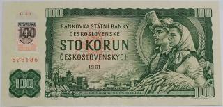 100 Kčs 1961 G80 SR kolok