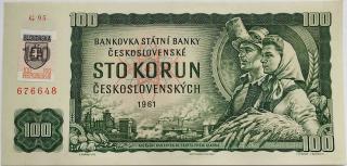 100 Kčs 1961 G95 SR kolok