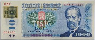 1000 Kčs 1985 C70 ČR kolok lepený