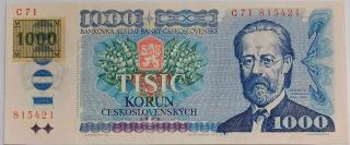 1000 Kčs 1985 C71 ČR kolok lepený