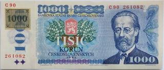 1000 Kčs 1985 C90 ČR kolok lepený