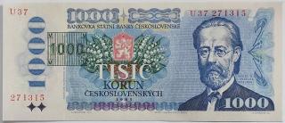 1000 Kčs 1985 U37 ČR kolok tlačený