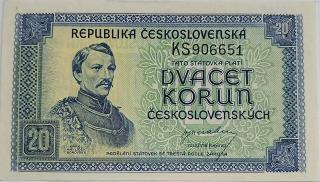 20 kčs 1945 KS