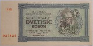 2000 korún 1945 19Má