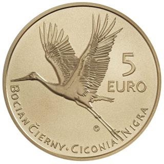 5 EURO 2023 BK Bocian (5 € Fauna a flóra na Slovensku –  bocian čierny)