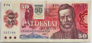 50 Kčs 1987 F74 SR kolok