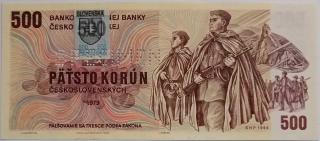 500 Kčs 1973 U44 SR kolok perf.