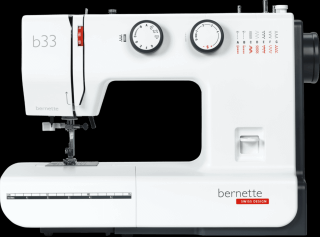Bernette 33 (Šijací stroj Bernette 33 je mechanický domáci šijací stroj, ktorý má 15 šijacích programov, kývny CB chapač a voľné rameno)