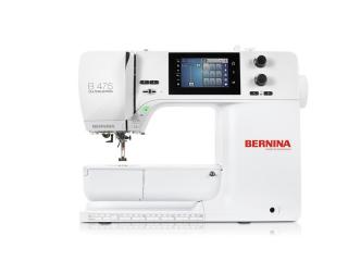 Bernina 475QE (Bernina 475QE ponúka 840 programov, 4 abecedy, 8 gombíkových dierok, dotykovú obrazovku, chapač Bernina s jumbo cievkou, kolennú páku a množstvo ďalších funkcií. Záruka na šijací stroj je 5 rokov. )