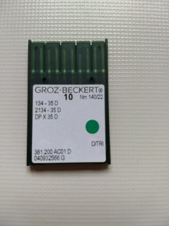 Groz-Beckert ihly 134-35 D Tri/140 (Ihla so špičkou D – trojhranný rez v koži, predovšetkým pre šitie tvrdých a silných materiálov.)