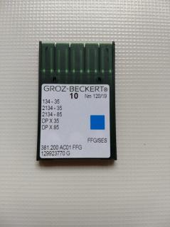 Groz-Beckert ihly 134-35 FFG SES/120 (Ihla so špičkou SES, pre šitie pletenín i tkaných materiálov)