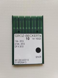 Groz-Beckert ihly 134-35 S/160 (Ihla so špičkou S (nareže kožu v smere šitia), pre šitie rovných priamo ležiacich stehov.)