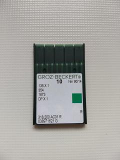 Groz-Beckert ihly 135x1 R/90 (Ihla so špičkou R s univerzálnym použitím, predovšetkým šitie tkaných materiálov.)