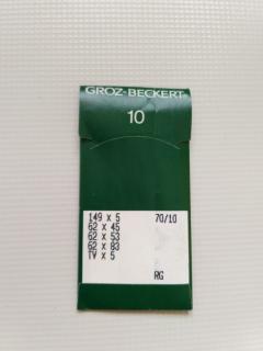 Groz-Beckert ihly 149x5 RG/70 (Ihla so špičkou RG, vhodná pre všetky typy stehov, hlavne retiazkové.)