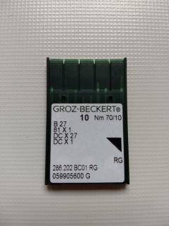 Groz-Beckert ihly B 27 RG/70 (Ihla so špičkou RG, vhodná pre všetky typy stehov, hlavne retiazkové.)