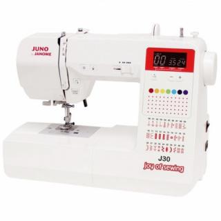 Janome Juno J30 (Šijací stroj elektronický - 30 programov, overlockový steh, 4 dierky, automatický navliekač nite.)