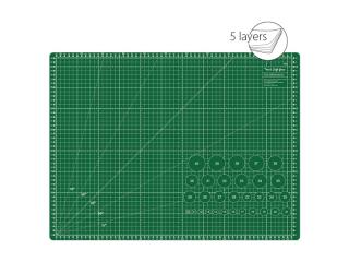 Texi Green rezacia podložka 60 x 45 cm, 5-vrstvová, zosilená (Podložka s vyznačenými uhlami a rovnobežnými čiarami, značenie v cm/inch, sila podložky 3 mm, veľkosť 60 x 45 cm - zelená)