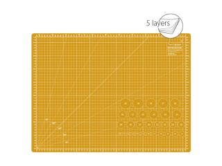 Texi Yellow rezacia podložka 60 x 45 cm, 5-vrstvová, zosilená (Podložka s vyznačenými uhlami a rovnobežnými čiarami, značenie v cm/inch, sila podložky 3 mm, veľkosť 60 x 45 cm - žltá)